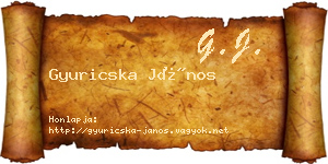 Gyuricska János névjegykártya