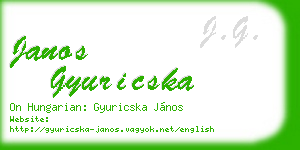 janos gyuricska business card